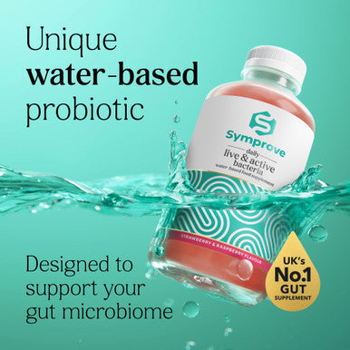 Symprove Strawberry and Raspberry 4 Week Pack Daily Essential Gut Health Supplement Probiotic Drink with Live Bacteria Vegan 4x500ml