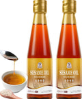 52USA Sesame Oil Toasted Sesame Oils Sesames Oil Cooking 8.45 Fl Oz (250 ml) Premium Toasted Sesame Seed Oil Aromatic & Nutty Flavor 100% Pure Sesame Oil Ideal for Asian Cooking Baking Soup