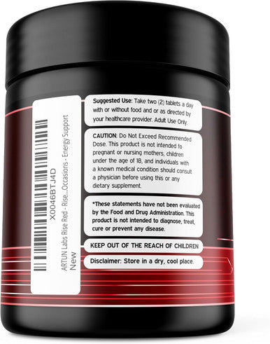 Rise Red - Rise To The Occassion & Maximize Your Potential - Vitality, Endurance & Energy Supplement - Fuel For A Vibrant, Confident & Active Lifestyle - Sustained Endurance & Strength - (60 Capsules)
