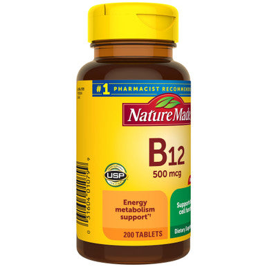 Nature Made Vitamin B12 500 Mcg Dietary Supplement For Energy Metabolism Support 200 Tablets 200 Day Supply