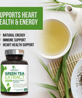 Green Tea Extract 98% Standardized EGCG - 3X Strength for Natural Energy - Heart Support with Polyphenols - Gentle Caffeine - 240 Capsules