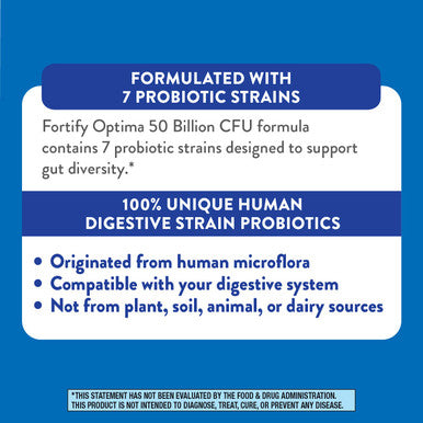 Nature's Way Fortify Optima Adults 50+ Daily Probiotic, 50 Billion Live Cultures, 7 Strains, 30 Capsules