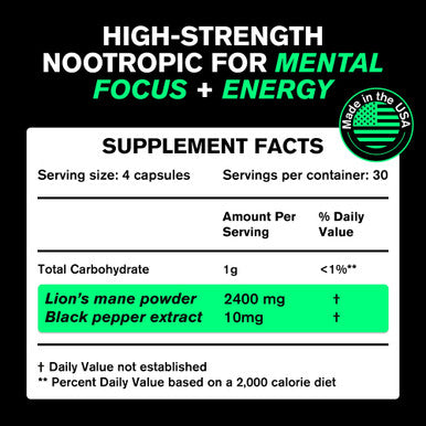 Organic Quercetin with Bromelain + Lions Mane Mushroom Capsules