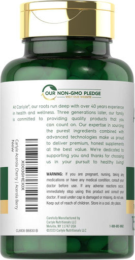 Carlyle Acerola Cherry Capsules | 1000mg | 150 Count | Non-GMO & Gluten Extract | Acerola Berry