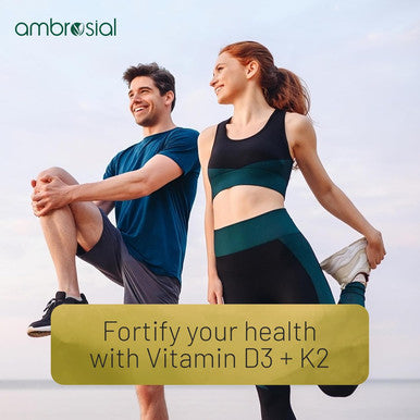 Ambrosial Ambrosial Vitamin D3 K2 Liquid Drops for Adults & Kids | Mango Flavor High Strength Vitamin D Liquid 500 IU & Vitamin K2 50 mcg PER DROP (Pack of 1-30 ml)