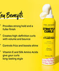 Marc Anthony Strictly Curl Enhancing Styling Foam , Extra Hold - Vitamin E & Silk Proteins Transforms Frizzy Hair to Full , Shiny , Defined Curls - Sulfate-Free Anti-Frizz Mousse