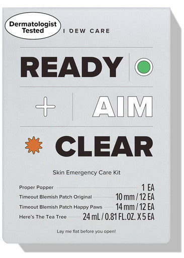 I Dew Care Ready Aim Clear | Skin Emergency Care Kit + Tweezer - Tweeze The Day | Precision Stainless Steel, Professional Hair Beauty Tool Bundle
