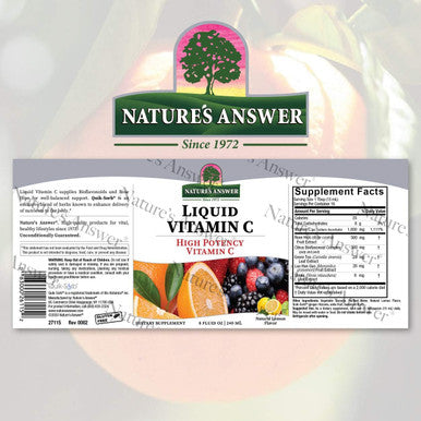 Nature'S Answer Liquid Vitamin C 1000mg 8-Fluid Ounces | Natural Immune Booster | Promotes Healthy Skin & Joints | with Rose Hips & Bio-Flavonoids