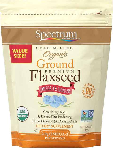 Spectrum Essentials Organic Ground Flaxseed, 24 oz.