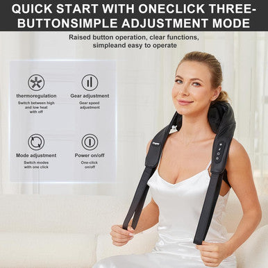 Fsa Hsa Eligible Neck Massager With Heat, Cordless Neck Massager For Pain Relief Deep Tissue, Shiatsu Back Shoulder And Neck Massager For Cervical Leg