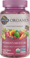 Garden Of Life Organics Women 40+ Gummy Vitamins Berry Organic NonGmo Vegan Kosher Complete Multi Methyl B12 C and D3 Gluten Soy and Dairy 120 Real Fruit Gummies