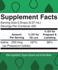 MaryRuth Organics Iodine Liquid Drops Potassium Iodide 1 Year Supply 450 Servings Thyroid Health USDA OrganicVegan NonGMO Gluten Free 1 Fl Oz