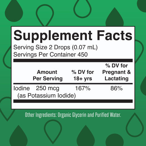 MaryRuth Organics Iodine Liquid Drops Potassium Iodide 1 Year Supply 450 Servings Thyroid Health USDA OrganicVegan NonGMO Gluten Free 1 Fl Oz