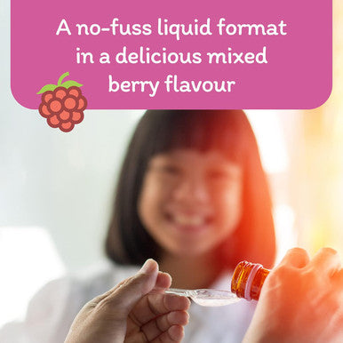 Organika Kids Liquid Calcium Plus- With Vitamins D3 And K2- Healthy Bone And Teeth Development- Mixed Berry Flavour- 450Ml