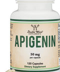 Apigenin Supplement 50mg per Capsule 120 Count Powerful Bioflavonoid Found in Chamomile Tea for Relaxation Nighttime and Mood Manufactured and Tested in The USA by Double Wood Supplements