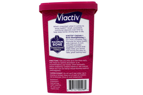 Viactiv Max Formula Calcium +Vitamin D3 Supplement for Bone Health Rich Caramel 100 Soft Chews 2 Pack