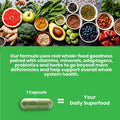 Paradise Herbs Earth's BlendA Organic Superfood Multivitaman with Iron | Antioxidants, Probiotics, Adaptogens, Vitamins A, B, C, D, K2 | Orac Energy Greens + Minerals + Herbs | 30 Vegetarian Capsules