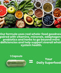 Paradise Herbs Earth's BlendAÃƒâ€šÃ‚Â® Organic Superfood Multivitaman with Iron | Antioxidants, Probiotics, Adaptogens, Vitamins A, B, C, D, K2 | Orac Energy Greens + Minerals + Herbs | 30 Vegetarian Capsules