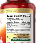 Carlyle Vitamin K 100 mcg | 240 Tablets | Vegetarian Non-GMO Gluten | Vitamin K Supplement
