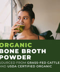 Left Coast Performance Organic Bone Broth Protein Powder from Grass Fed Beef - USDA Certified Organic Single Ingredient Rich in Collagen Glucosamine No Additives Perfect for Carnivore Paleo and Keto Diets 16oz