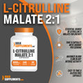 Bulksupplements.Com L-Citrulline Malate Capsules - L-Citrulline Dl-Malate 2:1, Citrulline Malate Supplement - Gluten Free, 8 Capsules Per Serving, 240 Capsules (Pack Of 1)