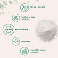 Micro Ingredients Organic MCT Oil Powder with Prebiotic Fiber1 Pound(16 Ounce) Fast Fuel for Body and Brain C8 MCT Oil for Coffee Creamer No GMOs Keto Diet Vegan