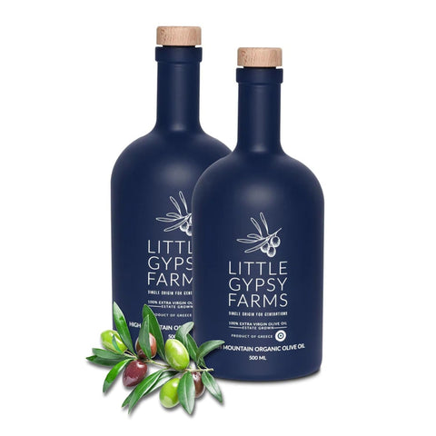 High Mountain Organic EVOO from Little Gypsy Farms | Extra Virgin Olive Oil from a Single Estate in Greece | First Cold-Pressed | High Polyphenols & Amino Acids | Non-GMO | 350ml