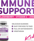 Elderberry Gummies for Kids with Vitamin C Zinc 90 Delicious Raspberry Gummies Immune Support Supplement for Children Sambucus Elderberry Gummies 3 Months Supply Vegetarian No Pills
