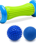 Greenlife Foot Massager Relieve Plantar Fasciitis Set Of 3, Foot Massage Roller With 2 Firm Massage Balls For Back Pain Deep Tissue Foot Pain Relief Foot Arch Muscle Relax, Shoulder Leg Hand Recovery