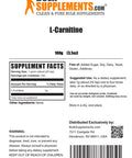 BulkSupplements L-Carnitine Powder (Base) - Amino s Supplement for Muscle Recovery & Endurance - - 1000mg (1g) , 100 Servings (100 Grams - 3.5 oz)
