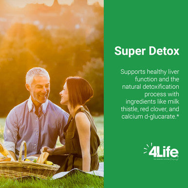 4Life Super Detox - Dietary Supplement Supports Detoxification and Healthy Liver Function - Supplement Formula with Artichoke Calcium D-Glucarate and Milk Thistle - 60 Capsules
