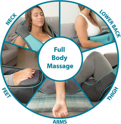 Invospa Shiatsu Neck And Back Massager With Heat - Deep Kneading Pillow For Massage - Electric Full Body Massager