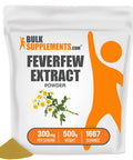 BulkSupplements Feverfew Extract - Feverfew Flower Extract - Feverfew Herb Supplement - Fever Few Extract Powder - Brain Herbs Supplement (500 Grams - 1.1 lbs)