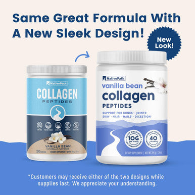 NativePath Collagen Peptides - Hydrolyzed Type 1 & 3 Collagen. Keto & Paleo Grass-Fed Protein Powder for Hair Skin Nails Bones Joints Digestion and More - No Gluten or Dairy (Vanilla Bean 214g)
