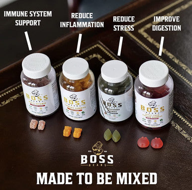 Boss Bears Fiber Gummies, Optimal Digestion, Maintain Bowel Health, Feel Lighter, Chewy Strawberry Flavor, Vegan, Gluten Free (30 Serving, Strawberry)