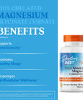Doctor'S Best High Absorption Magnesium Glycinate Lysinate Supplement For Sleep Support - Chelated Magnesium Capsules For Women & Men 105 Mg Per Serving Calm Support Vegan 120 Veg Caps