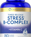 Carlyle Stress B-Complex Vitamin Supplement | 180 Caplets | with Vitamin C | Non-GMO and Gluten | by