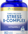 Carlyle Stress B Complex Vitamin Supplement | 180 Caplets | With Vitamin C | Non-Gmo And Gluten Free