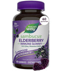 Nature'S Way Sambucus Elderberry Gummies Immune Support Gummy For Adults & Kids Ages 4 With Black Elderberry Extract Vitamin C Vitamin D3 And Zinc 60 Gummies