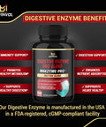 Digestive Enzymes with Prebiotics Probiotics Supplement 150 Capsules Bottled in USA Supports Healthy Digestion Immune System Health and Nutrition Absorption