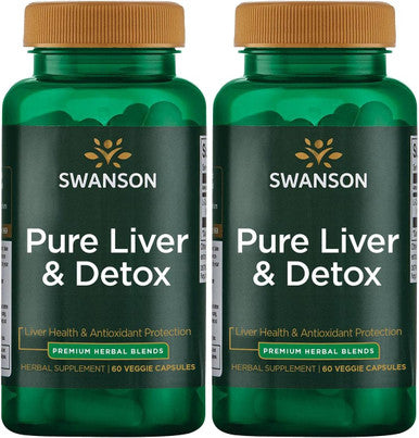 Swanson Pure Liver '&' Detox 60 Vegan Caps 2 Pack