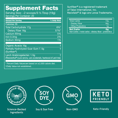 Bulletproof Unflavored Innerfuel Prebiotic Fiber Powder, 13.4 Ounces, Supplement For Gut Health, Digestive Health And Immune Support