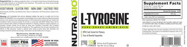 Nutrabio L-Tyrosine Supplement 150g Help Support Athletic Performance and Wellness