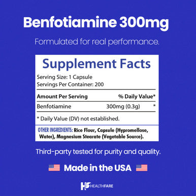 Healthfare Benfotiamine 300Mg | 200 Capsules