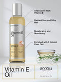 Natural Vitamin E Oil | 5000 IU | 8 oz (2 x 4oz) Value Pack | for Skin, Hair & Face | Vegetarian, Non-GMO, and Gluten Free Formula | by Horbaach