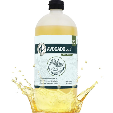 Zatural 100% Pure Cold Pressed Avocado Oil Ã¢â‚¬â€œ Non-GMO Refined, High Smoke Point 500Ã‚Â°F+, Perfect for Cooking Frying Baking Grilling, Dressings Sauces Marinades & Skincare Hair (16 fl oz)