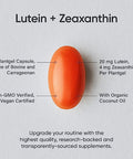 Vegan Lutein Zeaxanthin 20mg with Organic Coconut Oil for Better Absorption Supports Vision Eye Health The ONLY Vegan NonGMO Verified Lutein Available 120 Softgels