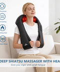 Magicmakers Neck Massager For Pain Relief Deep Tissue With Heat - Shiatsu Back And Shoulder Massage Mothers Day s For Mom Wife Women Her Dad Men Him Christmas Fathers Day Plug-In Use For Home Office Car