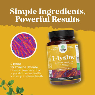 L Lysine 1000Mg Form - High Strength L-Lysine Supplement For Eye Health Lip Care Collagen Synthesis And Immune Support - Essential Amino Acid Vegan Non-Gmo 1000Mg Per Serving - 100 Tablets