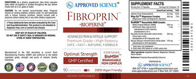 Approved Science Fibroprin Fibromyalgia Relief Ease Nerve Joint and Muscle Aches Improve Mobility Fast Acting 270 Capsules Vegan Made in The USA